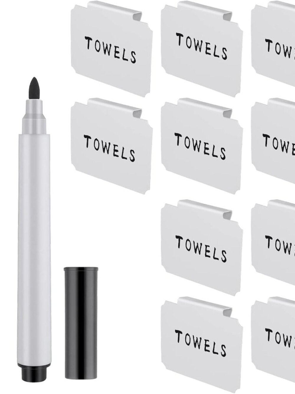 12 Pieces Basket Labels Clip on Set, Include 10 Pieces Kitchen Clip Label Holder